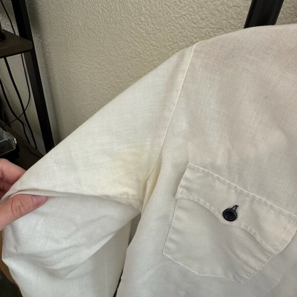 Vintage Levi's Saddleman Tag Orange Tab White Cotton Shirt Size Small - Picture 3 of 5